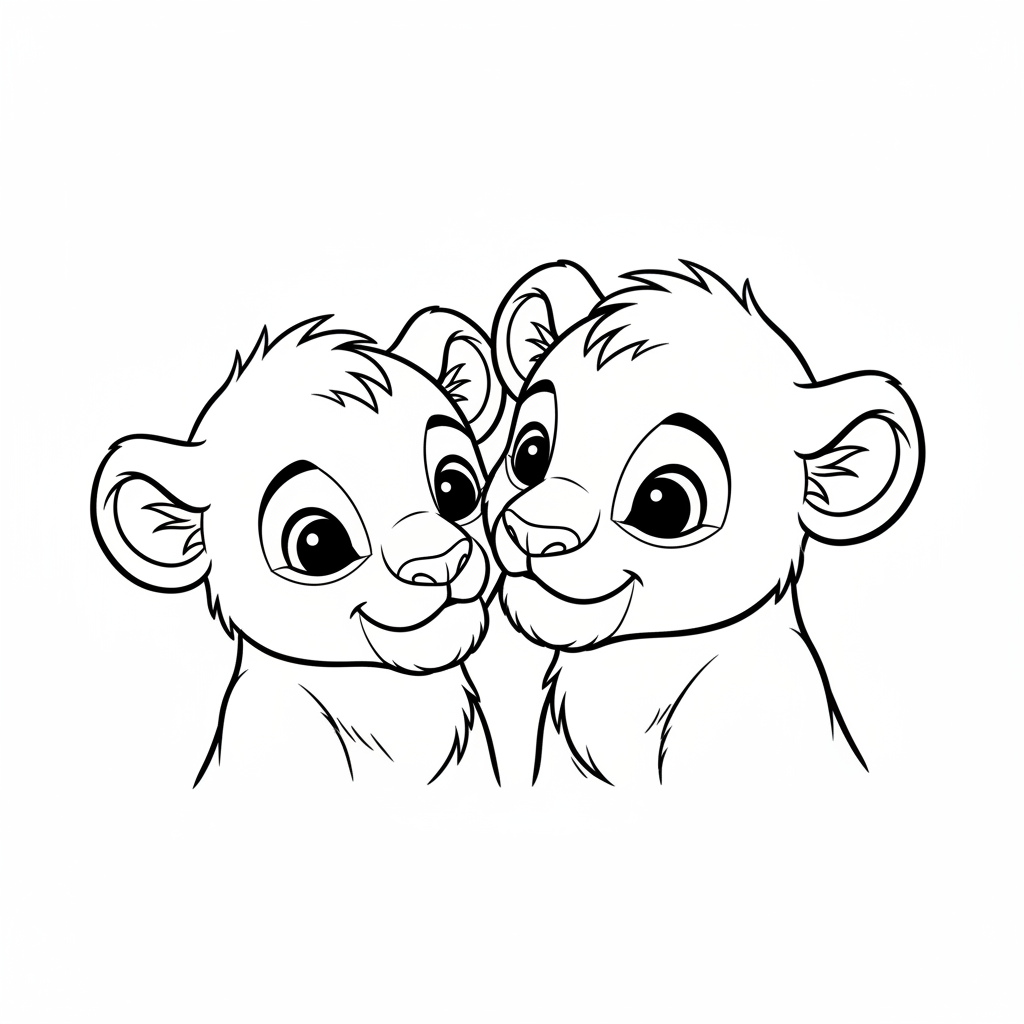 Coloriage coloriage lions 4