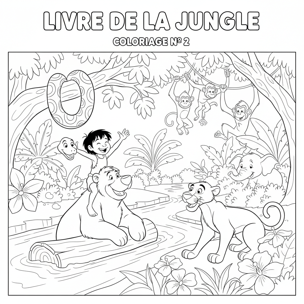 Coloriage coloriage livre de la jungle 2