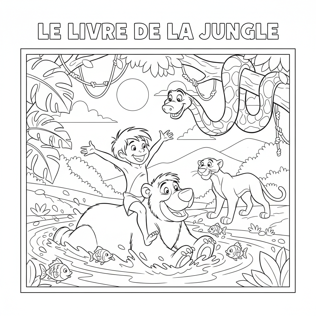 Coloriage coloriage livre de la jungle 3