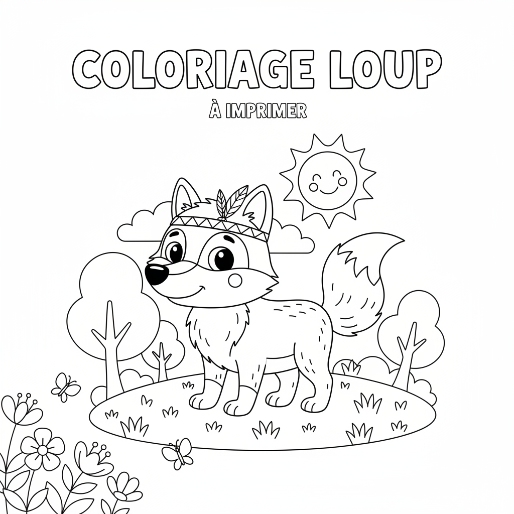 Coloriage coloriage loup à imprimer 2