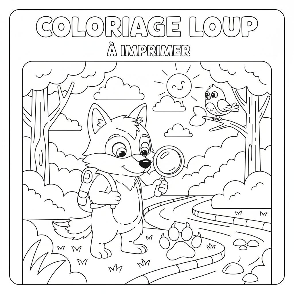 Coloriage coloriage loup à imprimer 3