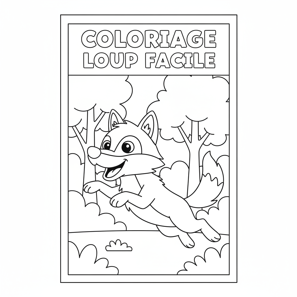 Coloriage coloriage loup facile 5