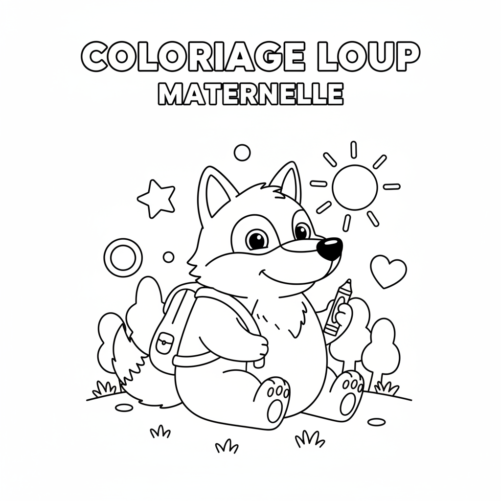 Coloriage Loup Maternelle Gratuit à Imprimer