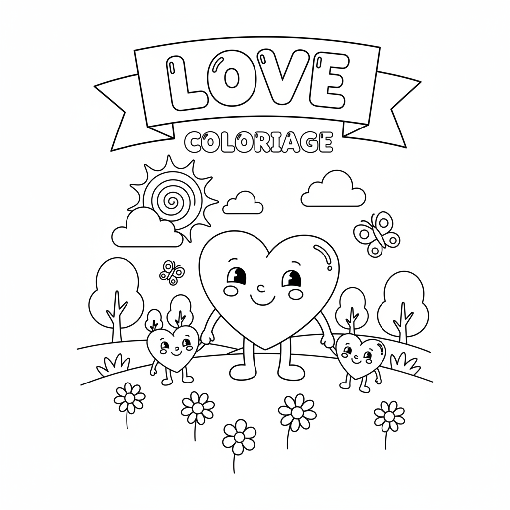 Coloriage coloriage love 3