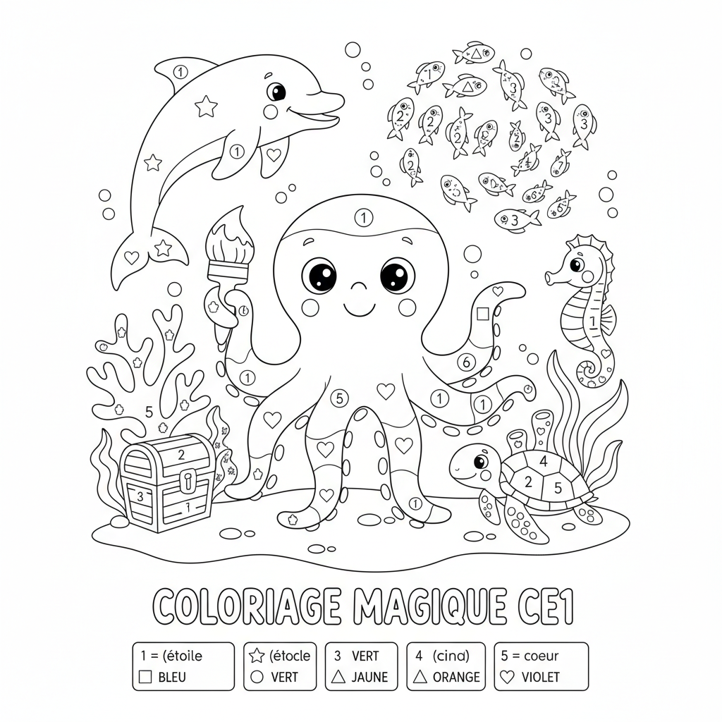 Coloriage coloriage magique à imprimer ce1 3