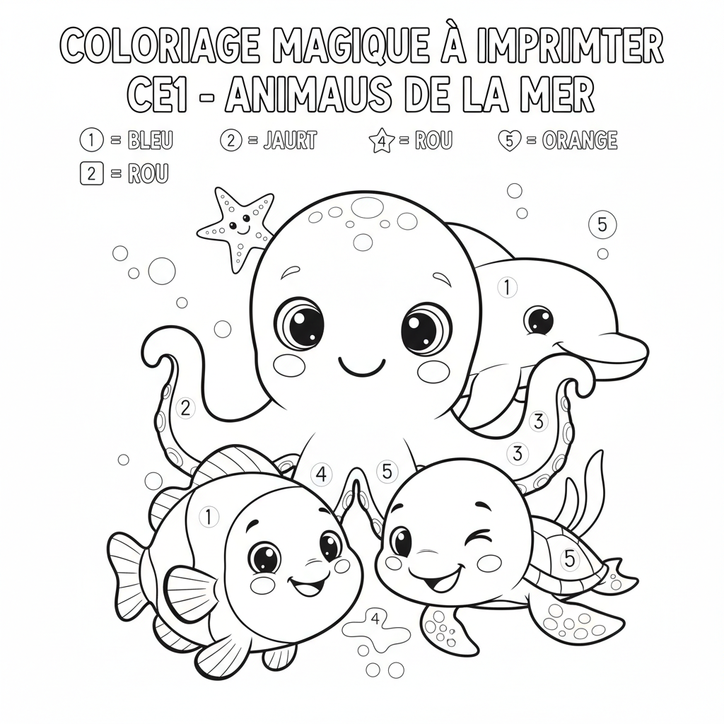 Coloriage coloriage magique à imprimer ce1 4