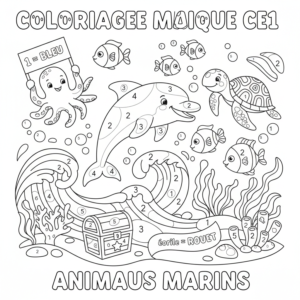 Coloriage coloriage magique a imprimer ce1 5