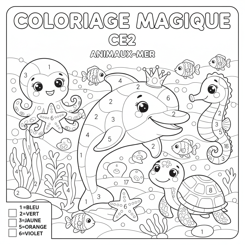 Coloriage coloriage magique à imprimer ce2 4