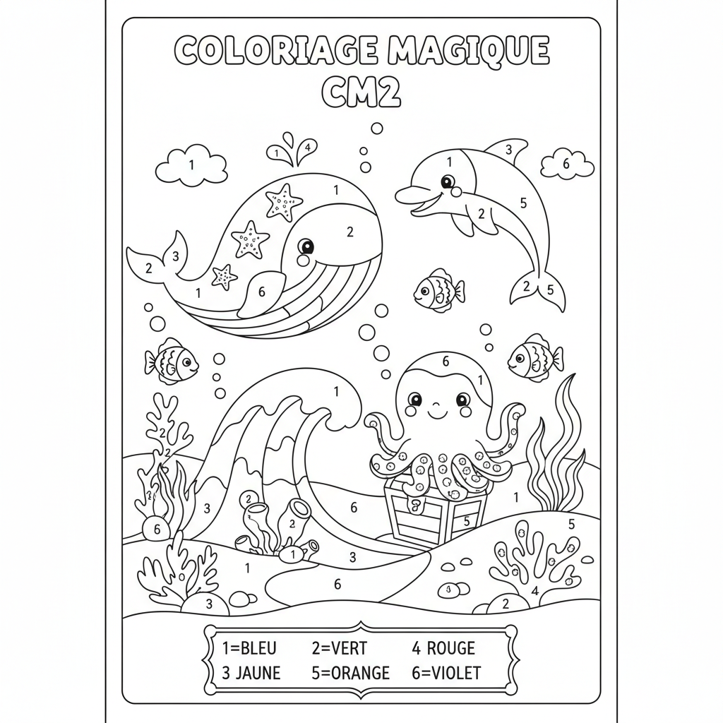 Coloriage coloriage magique à imprimer cm2 3