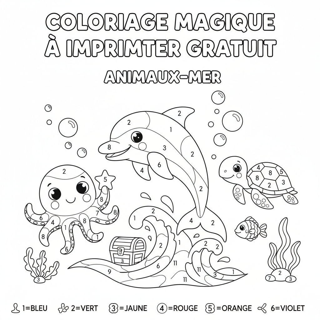 Coloriage coloriage magique à imprimer gratuit