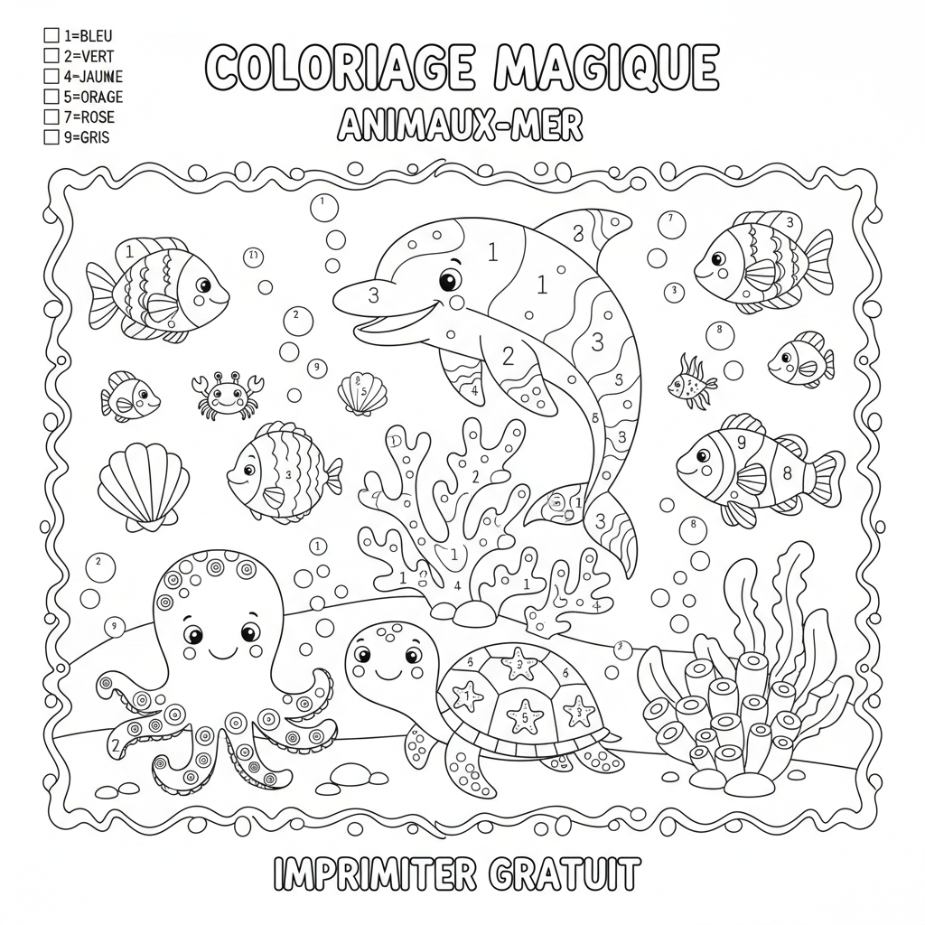 Coloriage coloriage magique à imprimer gratuit 2