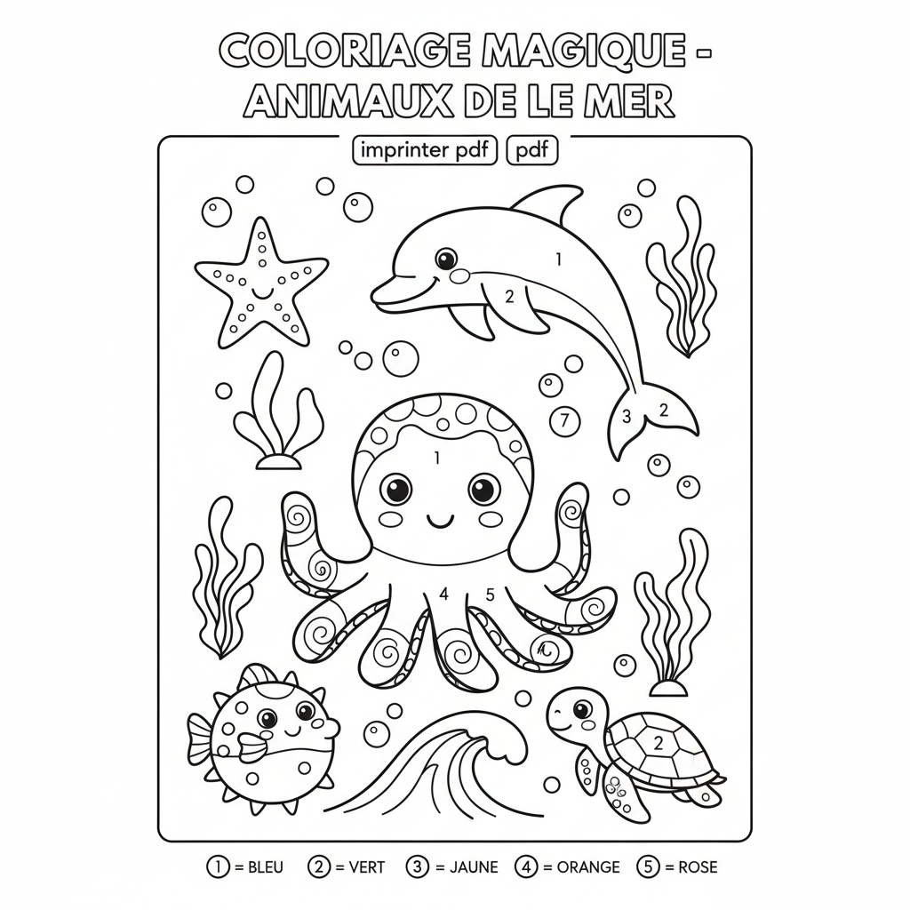 Coloriage coloriage magique à imprimer pdf