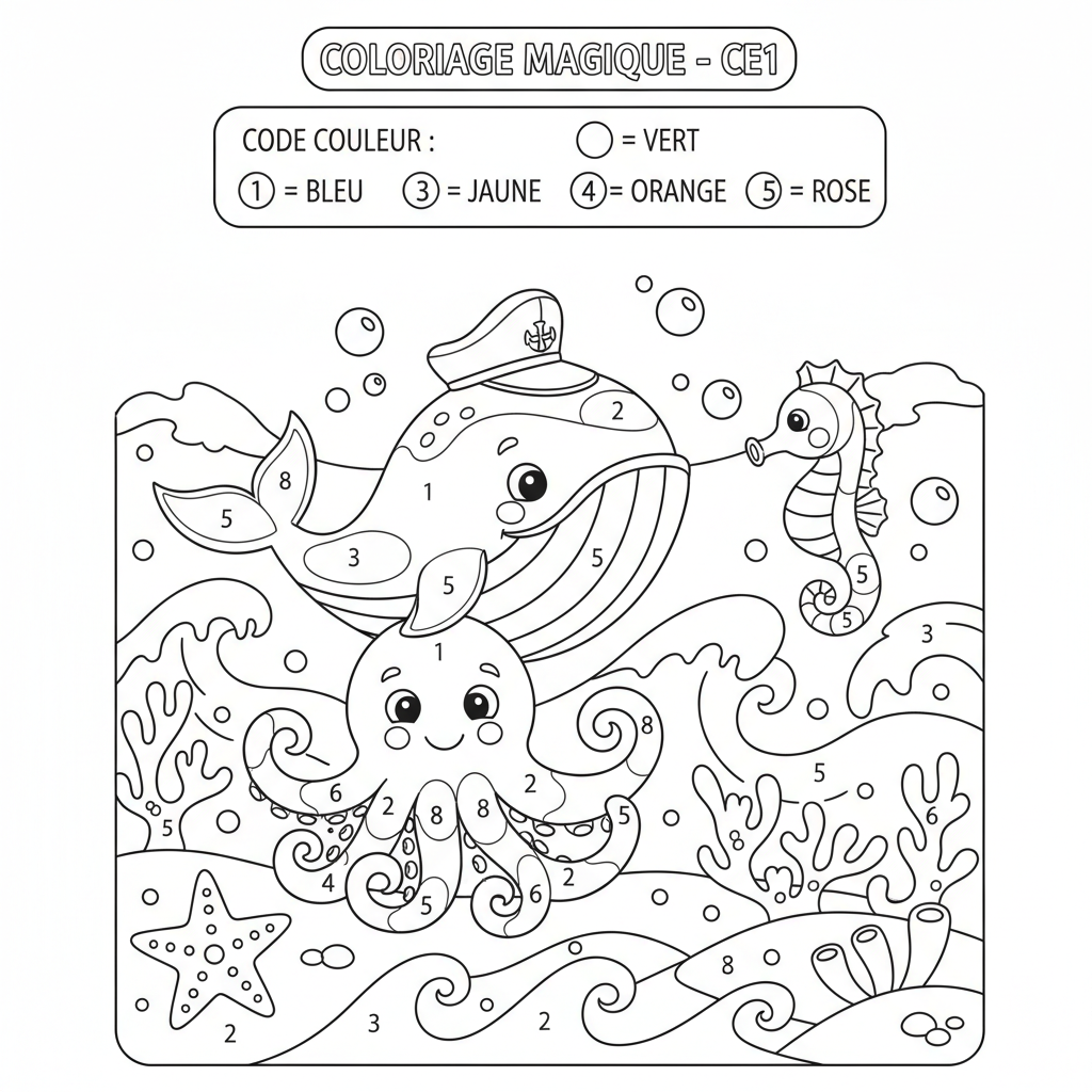 Coloriage coloriage magique a imprimer pour ce1