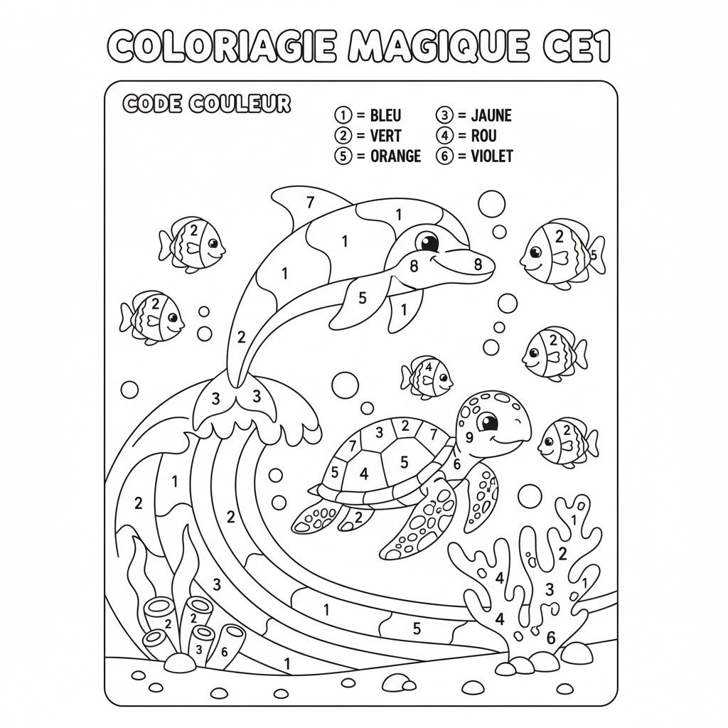 Coloriage coloriage magique a imprimer pour ce1 5
