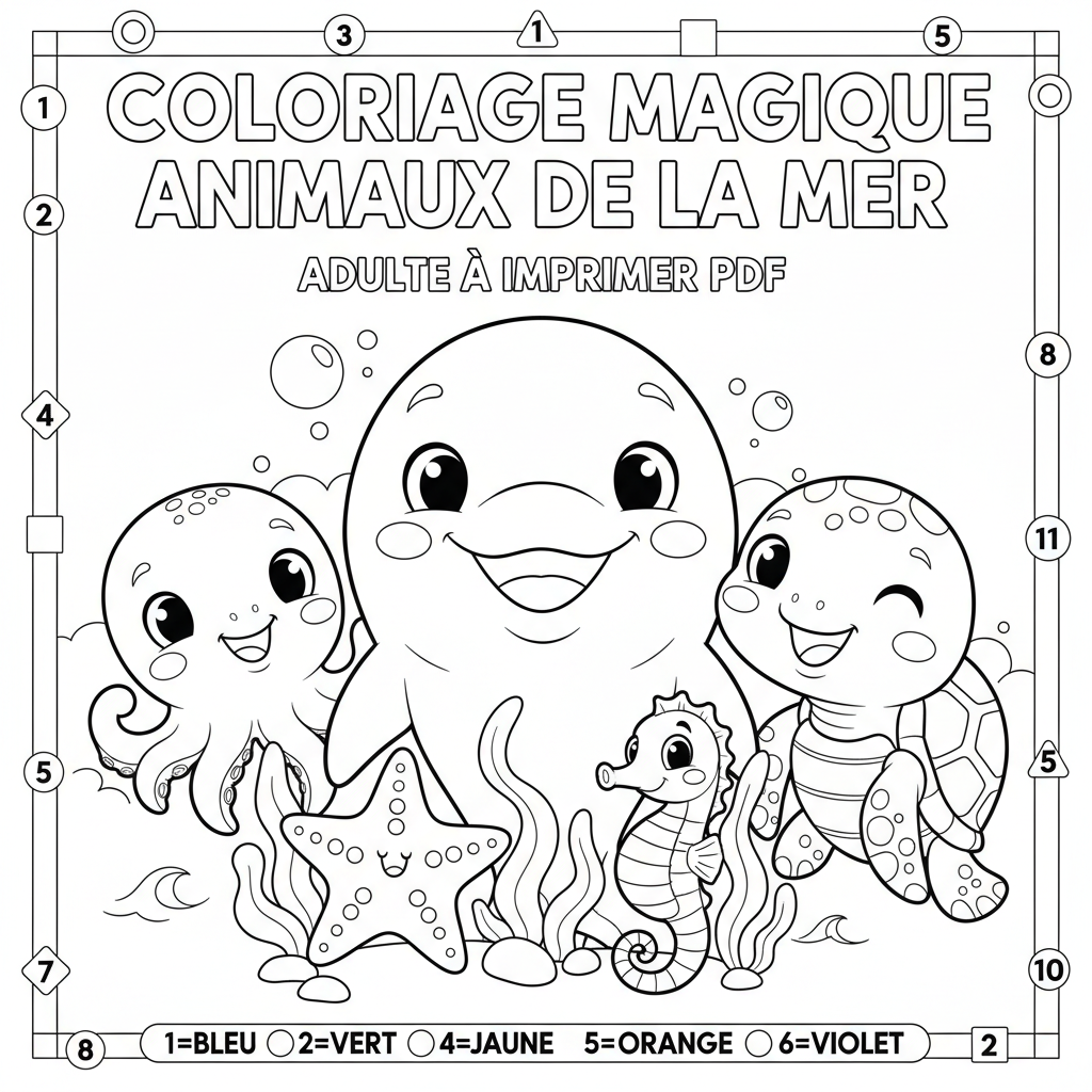 Coloriage coloriage magique adulte à imprimer pdf 4