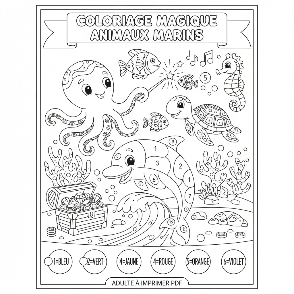 Coloriage coloriage magique adulte à imprimer pdf 5