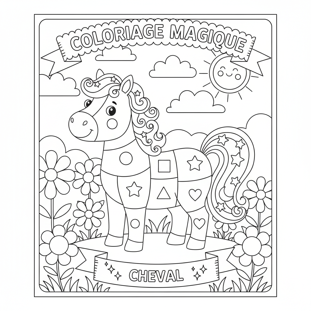 Coloriage Magique Cheval à Imprimer Gratuitement