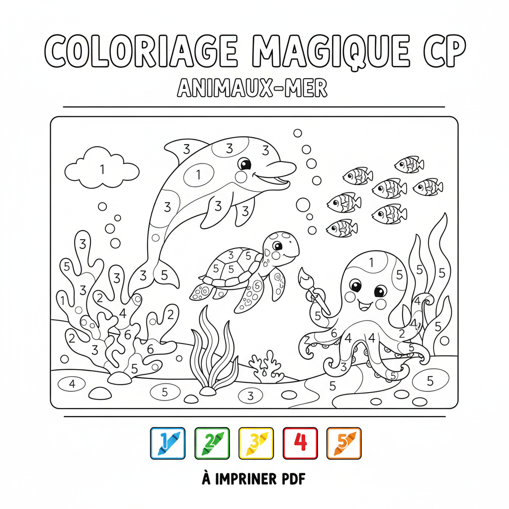 Coloriage coloriage magique cp à imprimer pdf 2