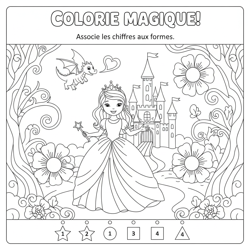 Coloriage coloriage magique disney facile 2