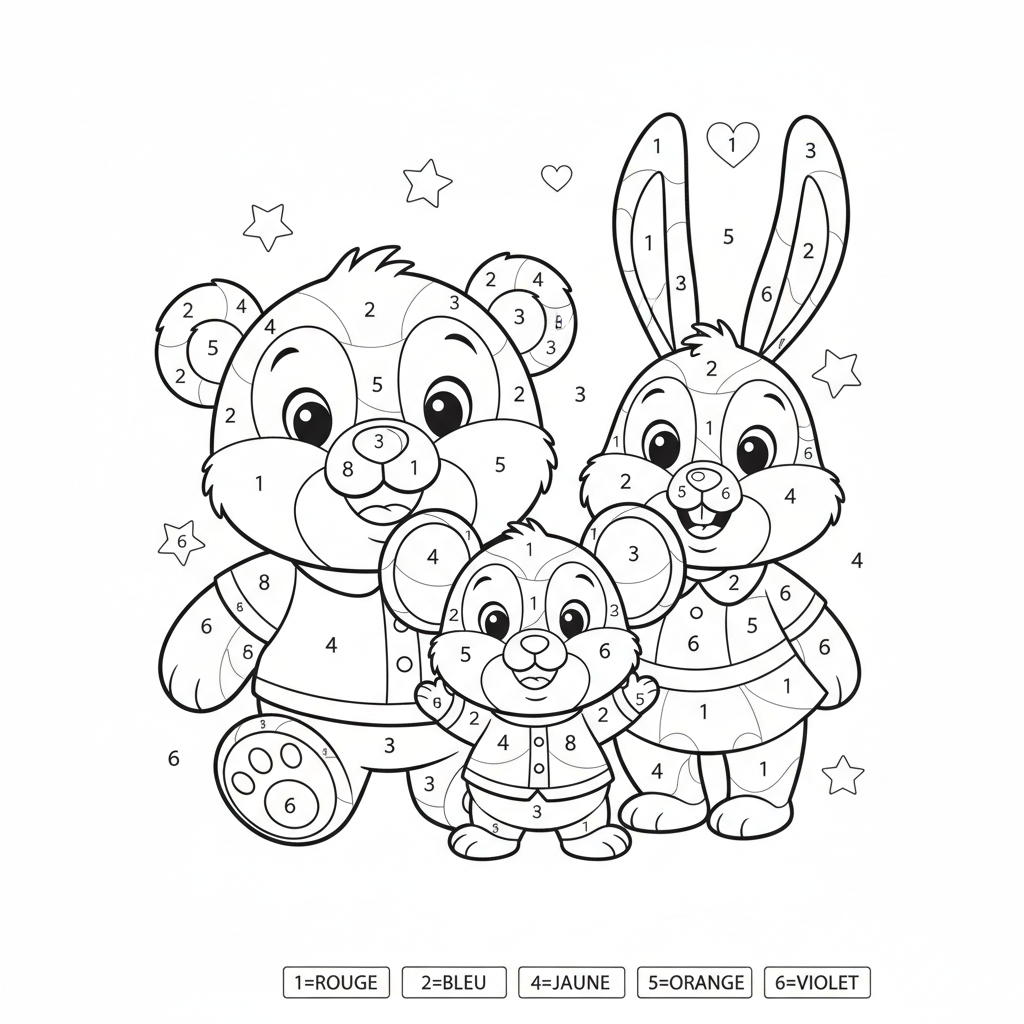 Coloriage coloriage magique disney facile 4