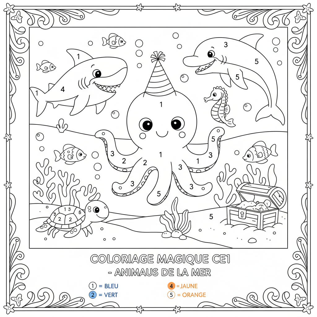 Coloriage coloriage magique imprimer ce1 3