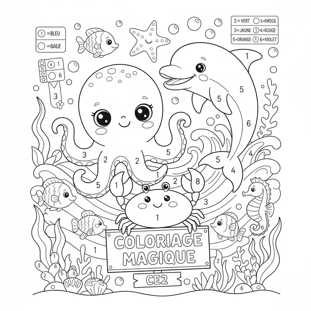 Coloriage coloriage magique imprimer ce2 4