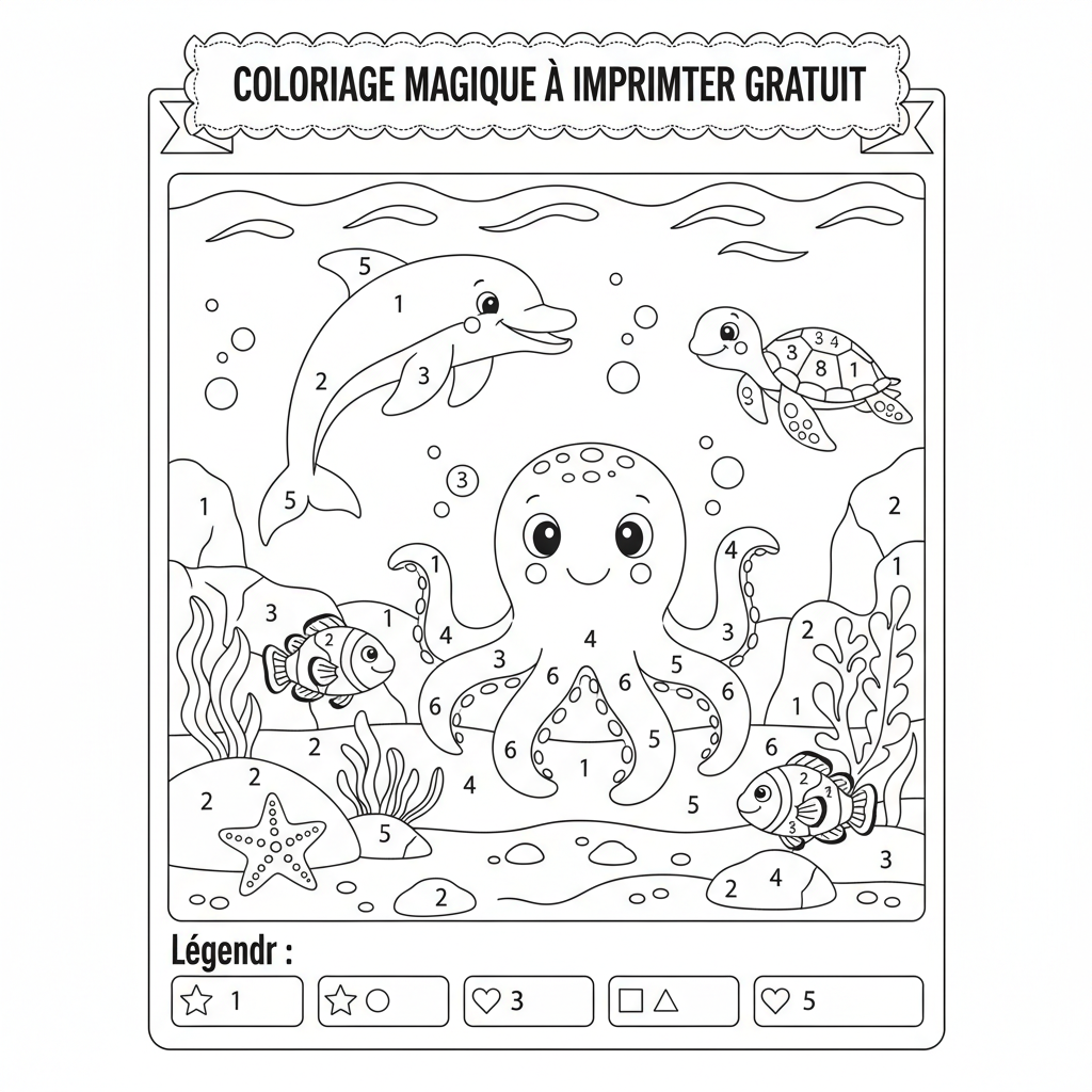 Coloriage coloriage magique imprimer gratuit 3