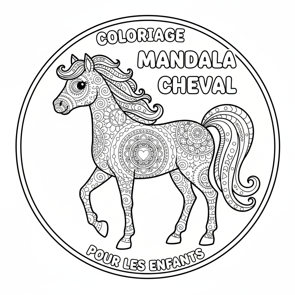 Coloriage coloriage mandala cheval