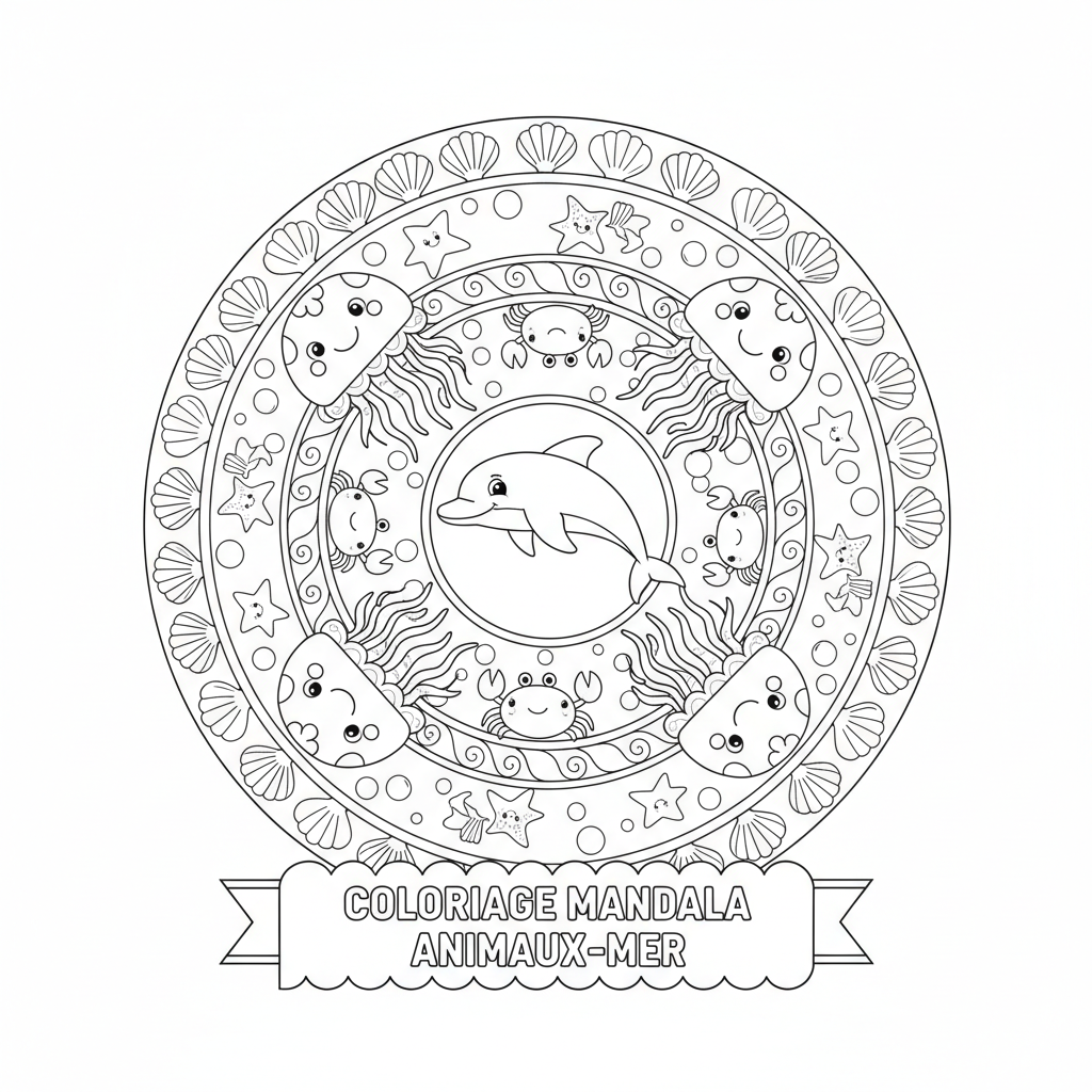Coloriage Mandala Imprimer Gratuit sur la Mer
