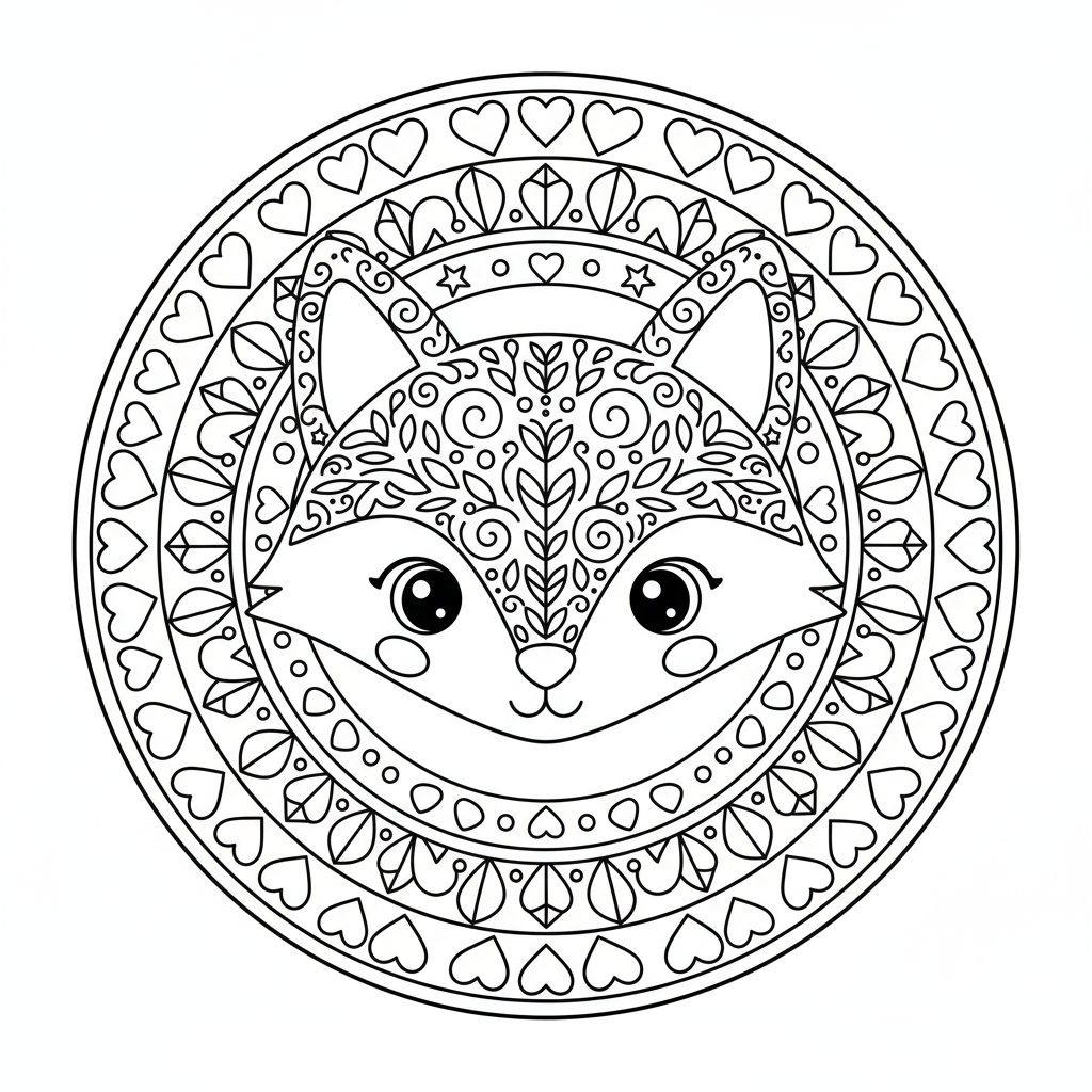 Coloriage Mandala Renard Gratuit à Imprimer