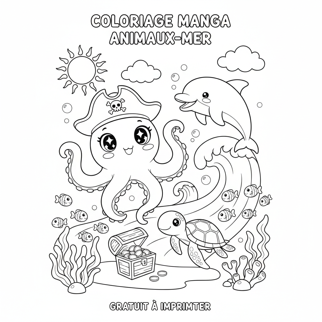 Coloriage coloriage manga à imprimer gratuit 2