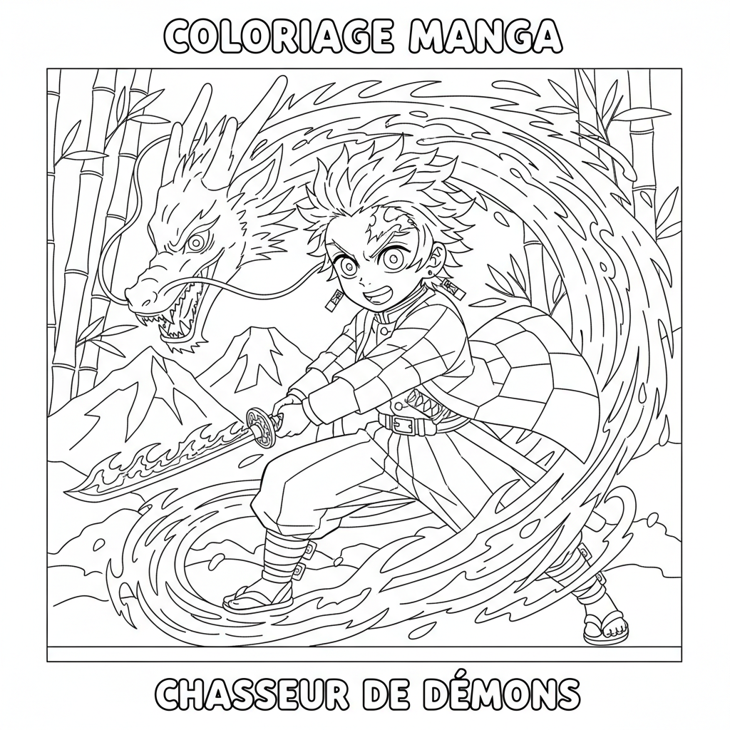 Coloriage coloriage manga demon slayer 2