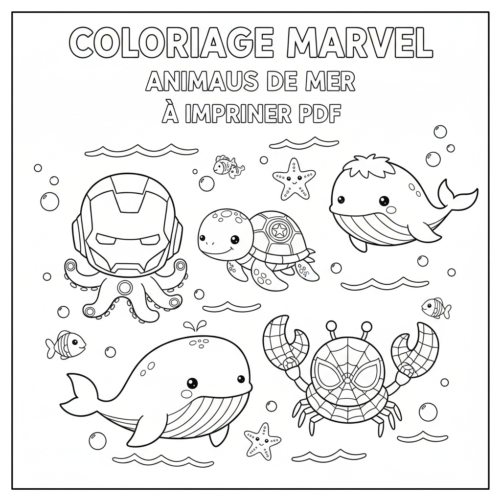Coloriage coloriage marvel à imprimer pdf 1