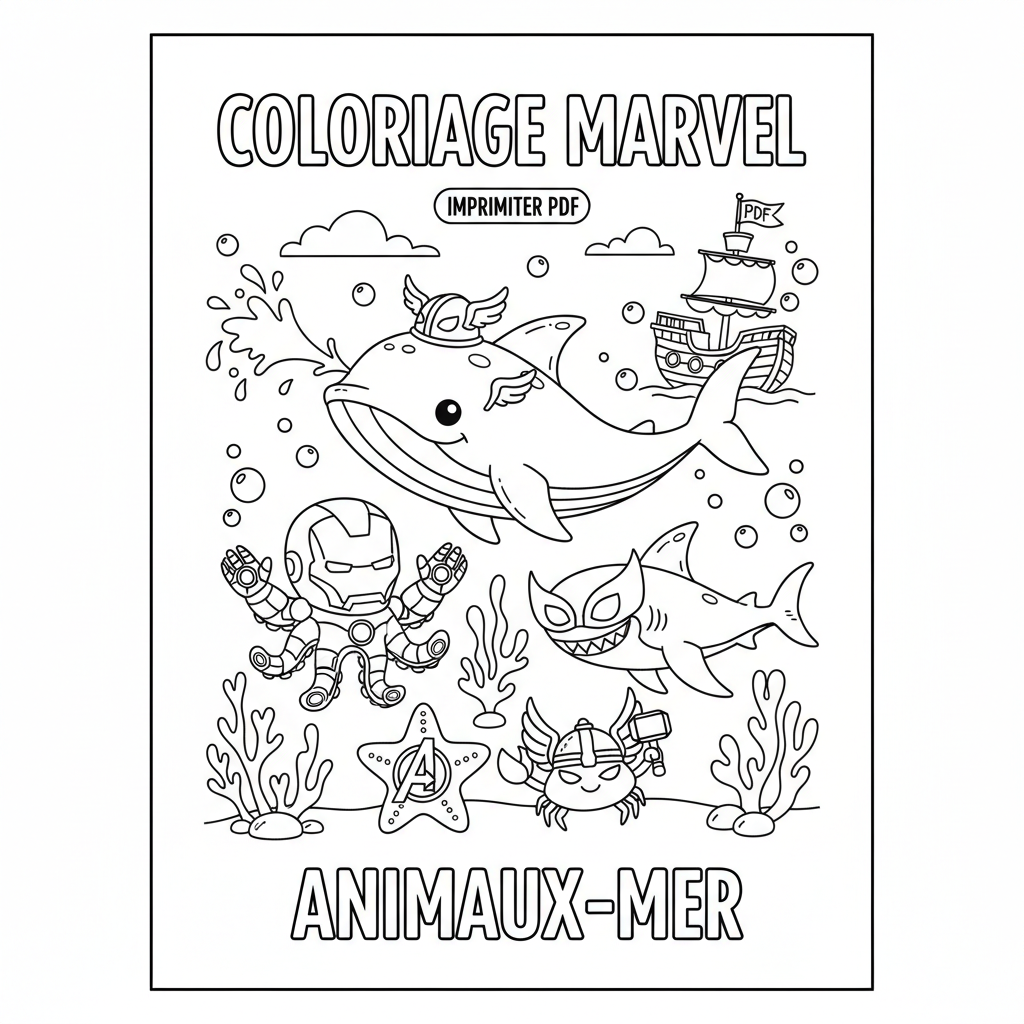 Coloriage coloriage marvel à imprimer pdf 2