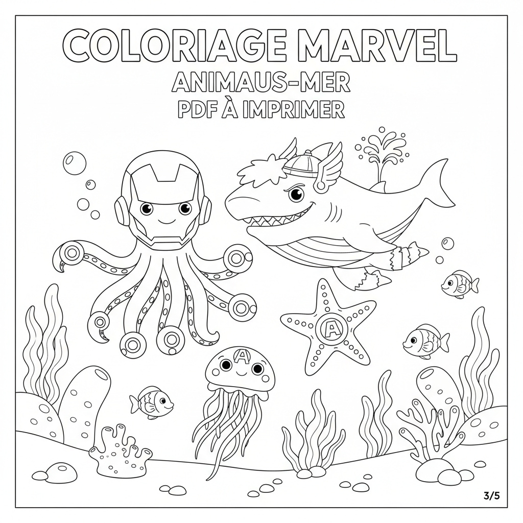 Coloriage coloriage marvel à imprimer pdf 3