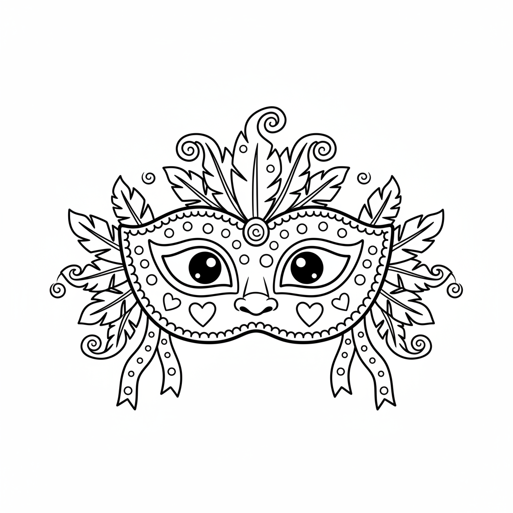 Coloriage Masque Gratuit à Imprimer pour le Carnaval