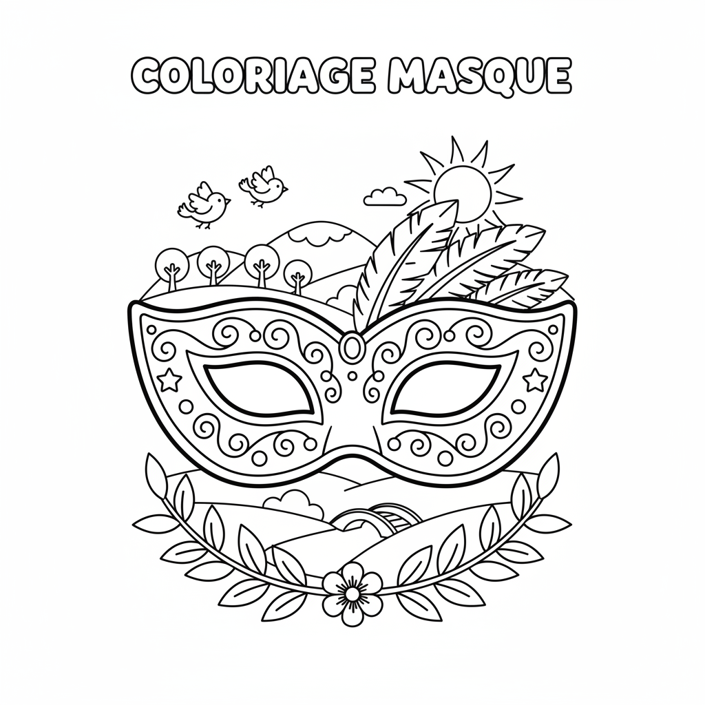 Coloriage coloriage masque 3