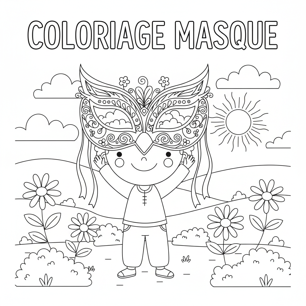 Coloriage coloriage masque à imprimer 3