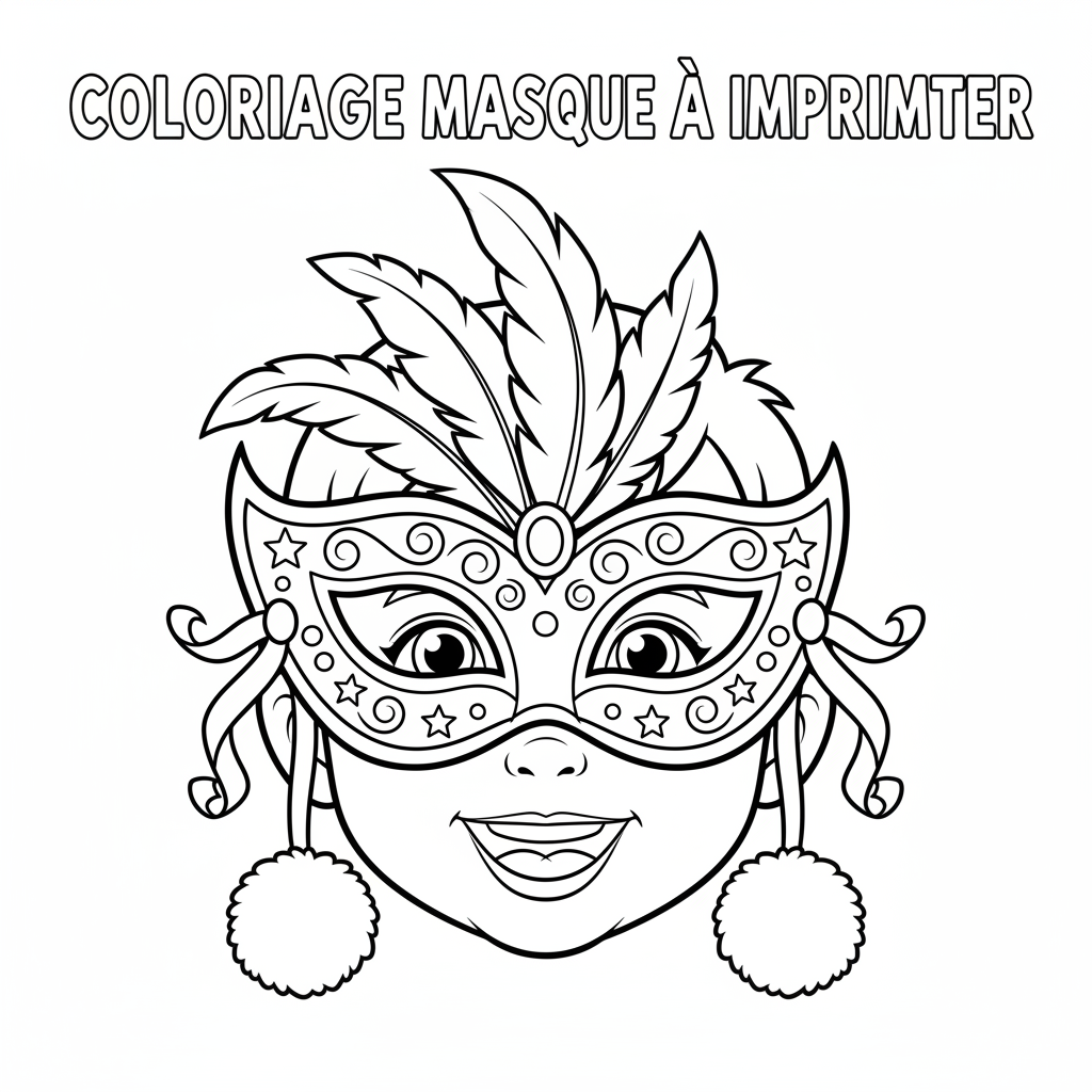 Coloriage coloriage masque à imprimer 4