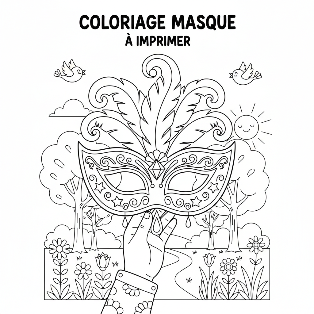 Coloriage coloriage masque a imprimer 3