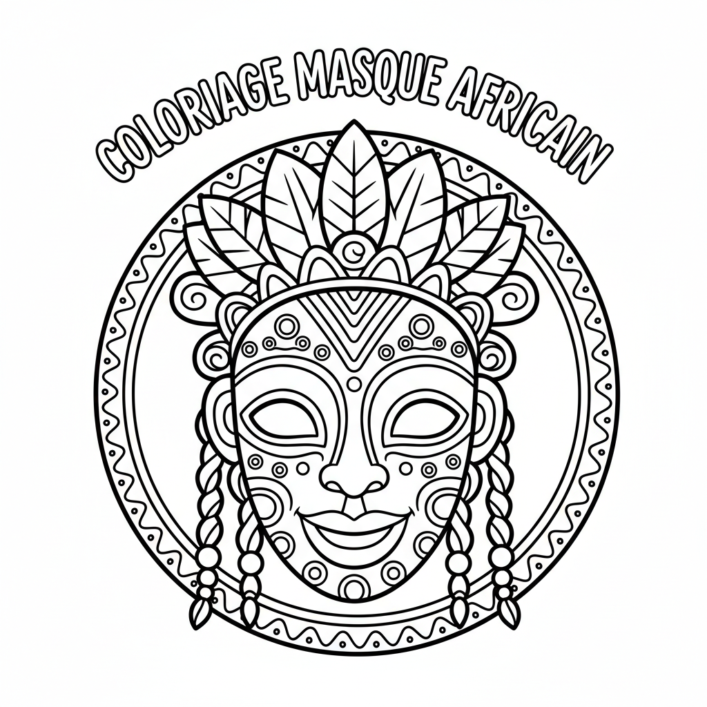 Coloriage coloriage masque africain