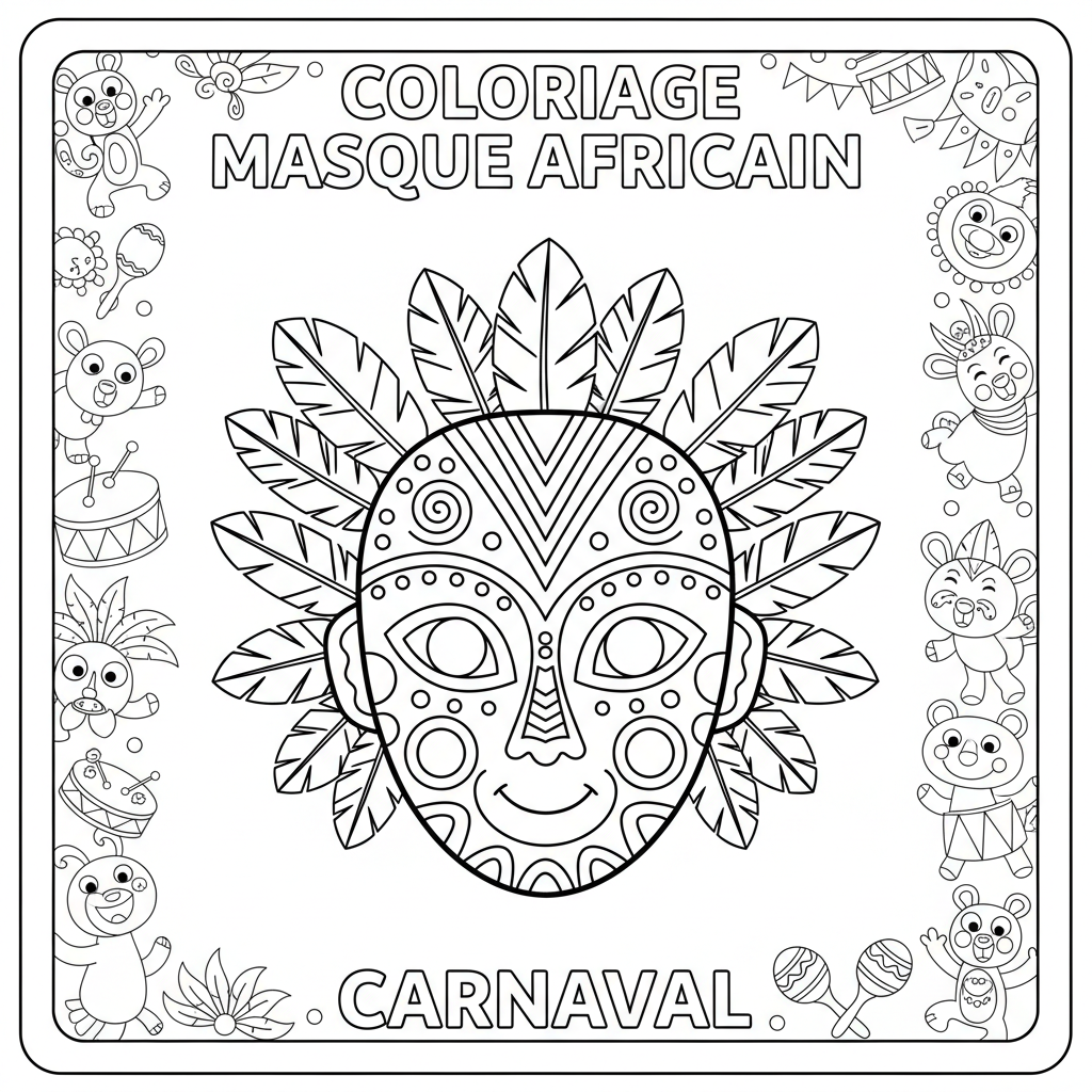 Coloriage Masque Africains Gratuit à Imprimer