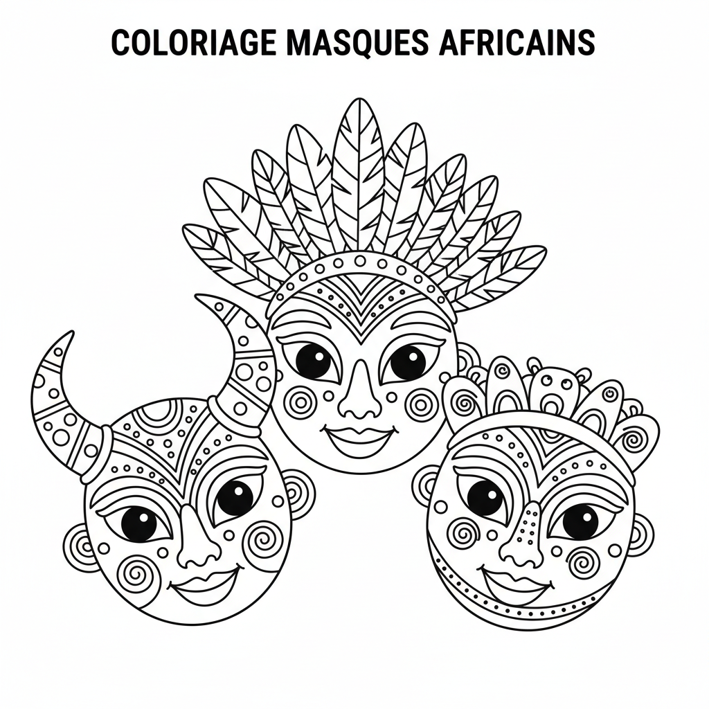 Coloriage coloriage masque africains 4