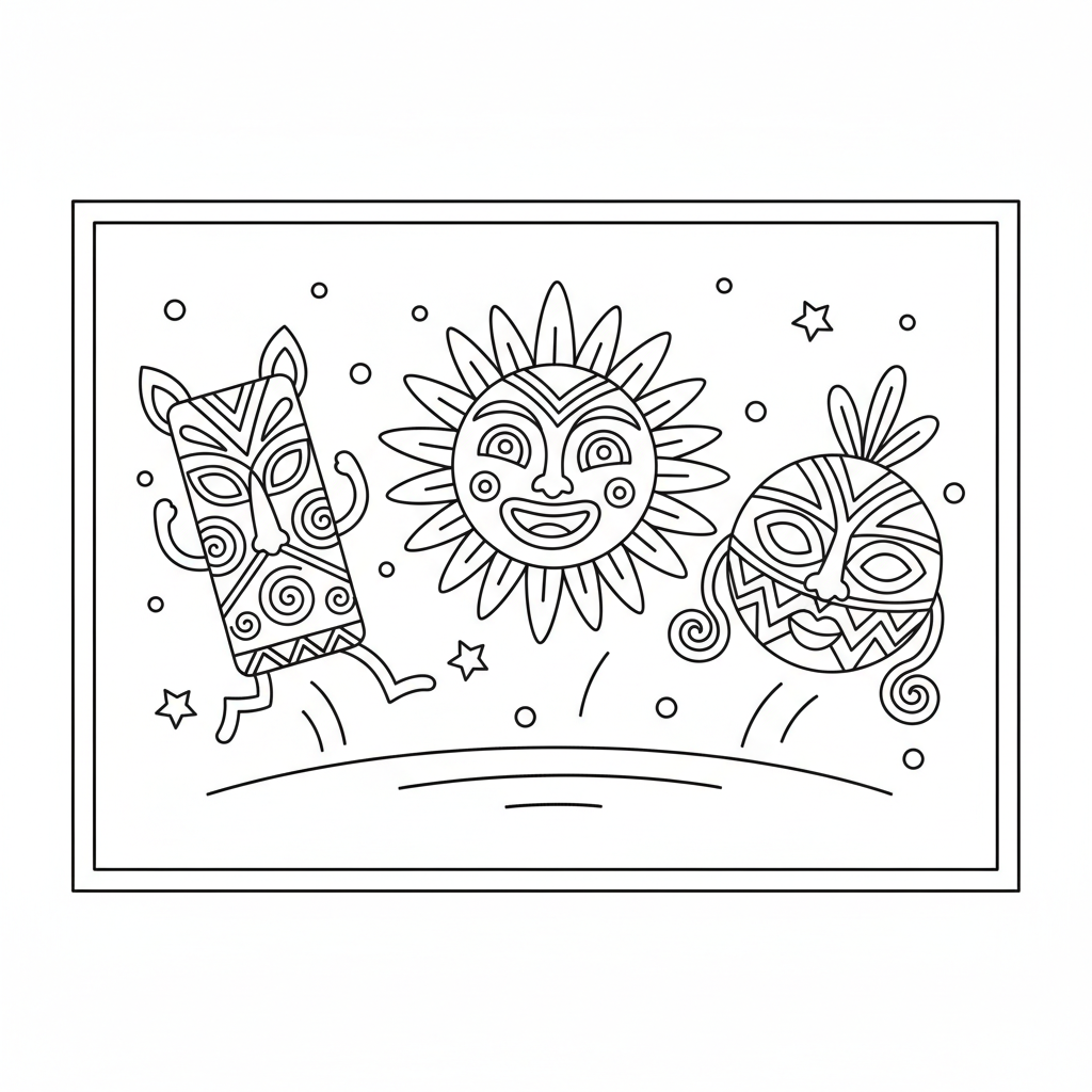 Coloriage coloriage masque africains 5