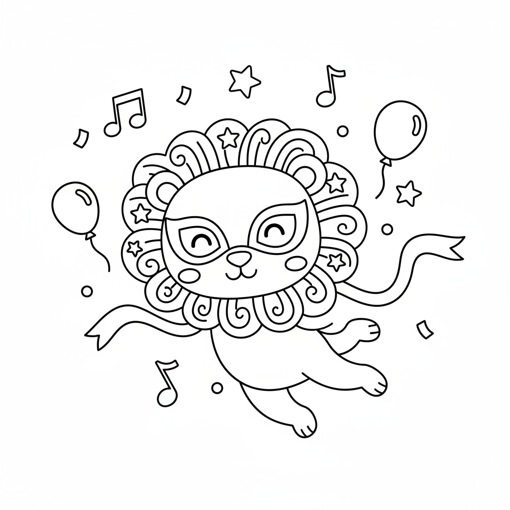 Coloriage coloriage masque animaux 5