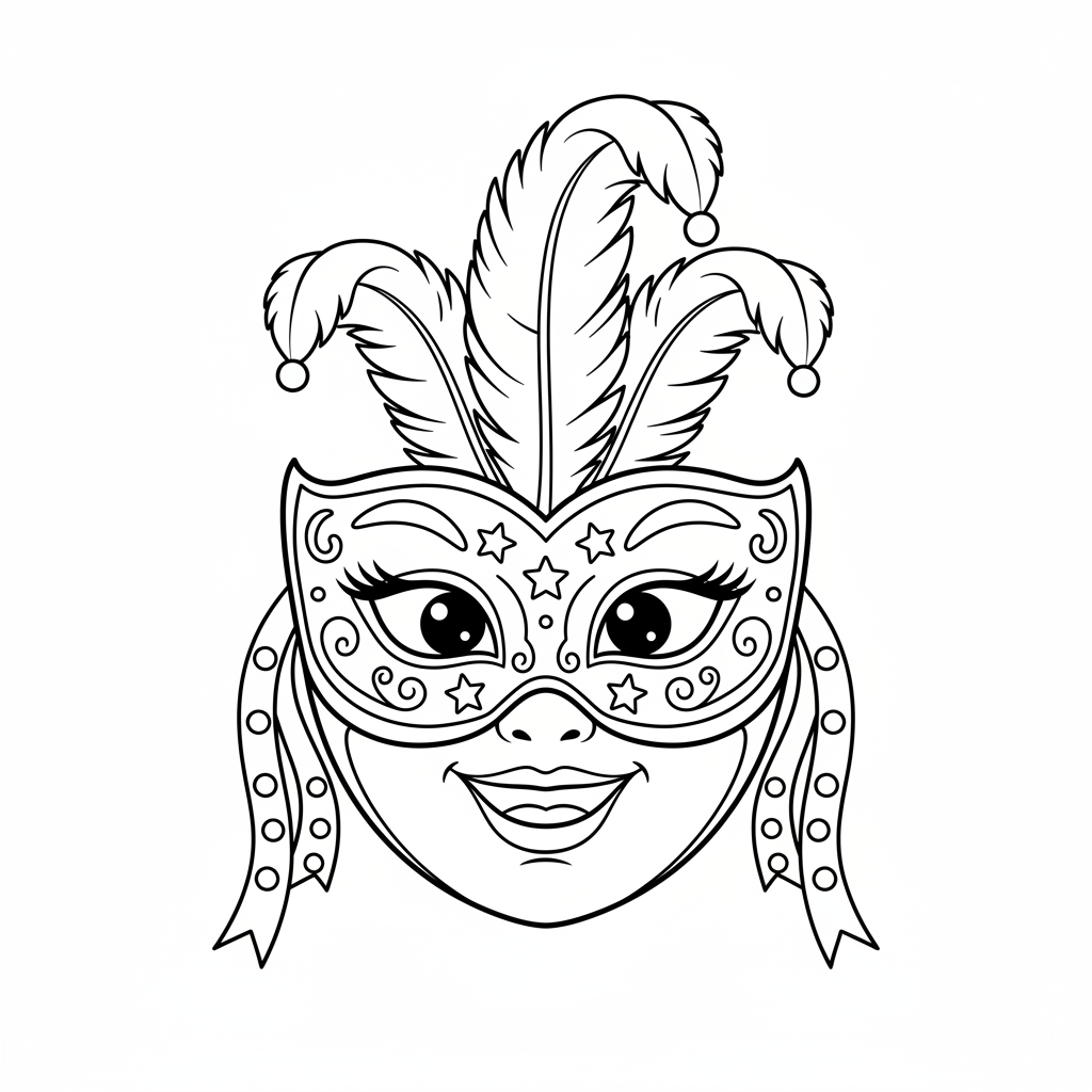 Coloriage Masque Carnaval Gratuit à Imprimer