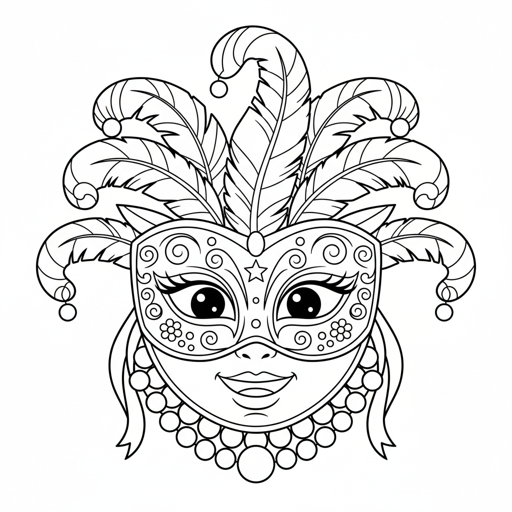 Coloriage coloriage masque carnaval 4
