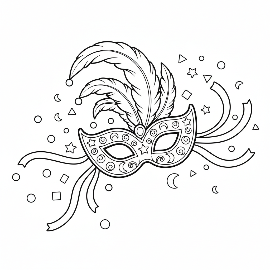Coloriage coloriage masque carnaval 5