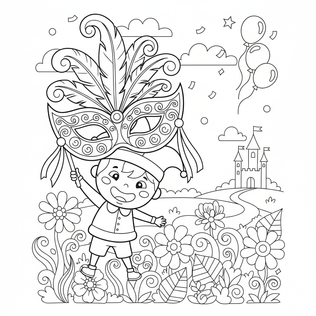Coloriage coloriage masque de carnaval 3
