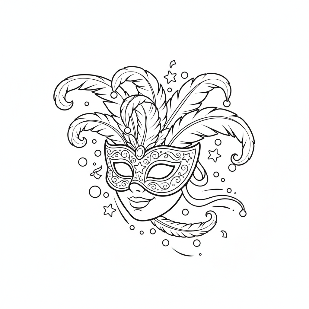 Coloriage coloriage masque de carnaval 5